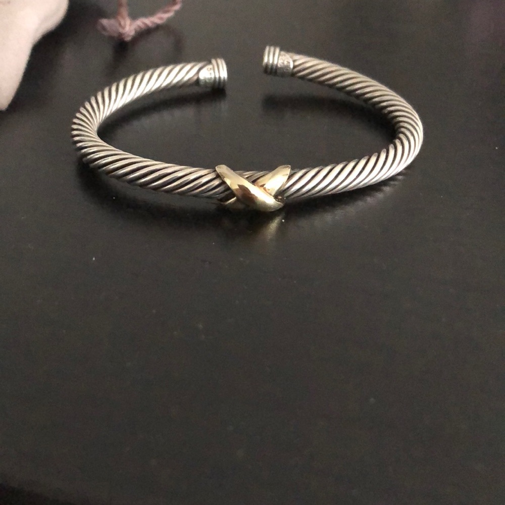 David Yurman X gold bracelet with sterling silver